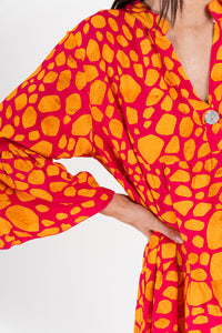 Abstract Dot Print Dress - Paris Paris