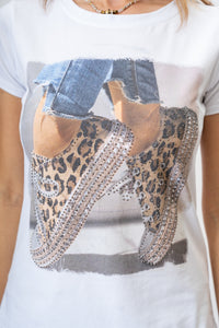 Cheetah print shoe T-shirt - Paris Paris