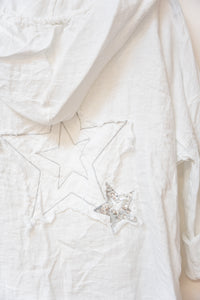 Linen embroided star Jacket - Paris Paris